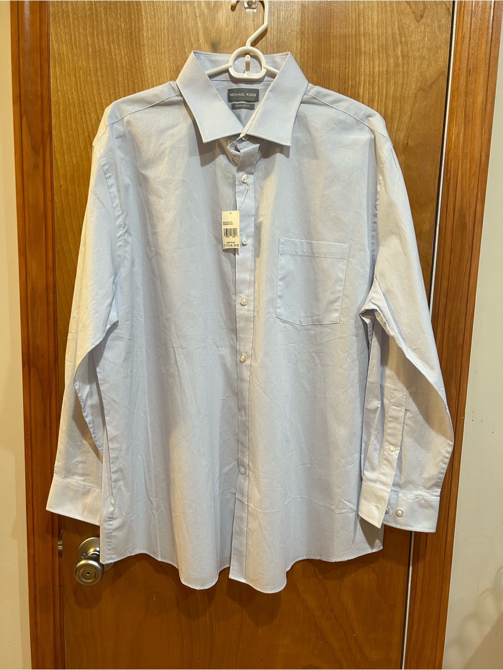Michael Kors Men's Regular Fit Dress Shirt XL 17 17.5 32/33 Geometric Pattern